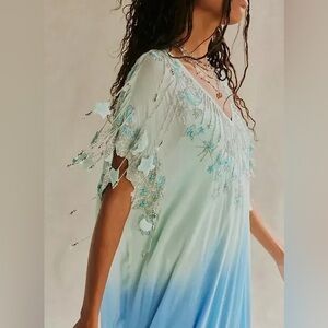 Free People Blue Esme Embellished Maxi Dress
